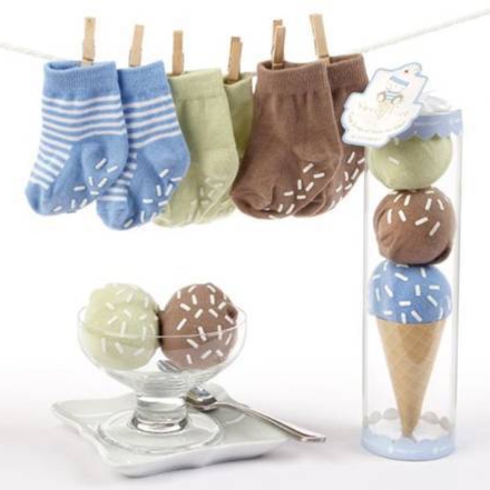Baby Aspen Sweet Feet Three Scoops Boy Socks Set
